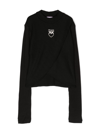 PINKO LOGO-EMBROIDERED RIBBED JUMPER