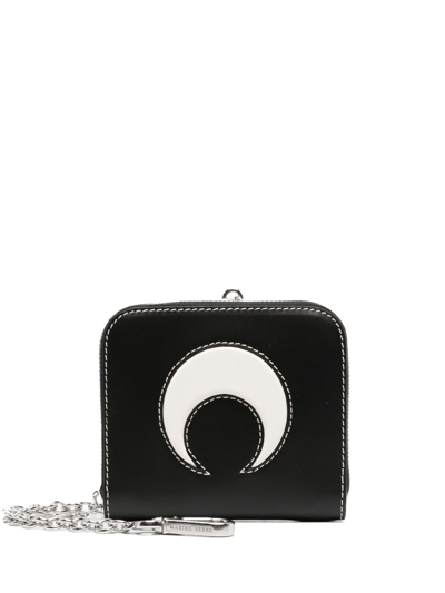 Marine Serre Moon-patch Chain Wallet In Black