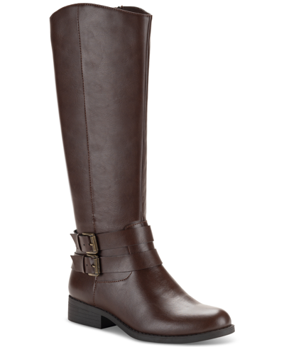 Style & Co Women's Maliaa Buckled Riding Boots, Created For Macy's In Brown