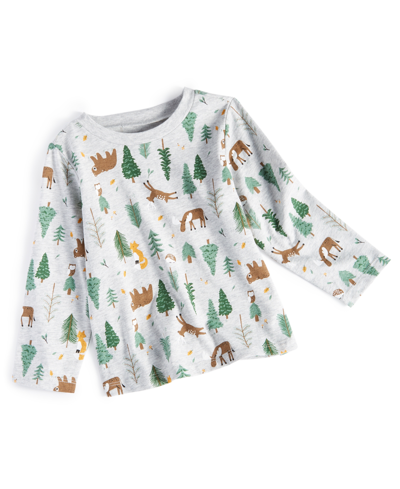 First Impressions Babies' Toddler Boys Woodland Shirt, Created For Macy's In Slate Hthr