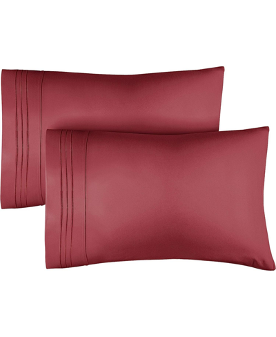 Cgk Unlimited Soft Microfiber Pillowcase Set Of 2 - Queen In Burgundy