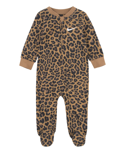 Nike Baby Girls Printed Footed Coverall In Archeo Brown