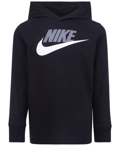 Nike Kids' Little Boys Sportswear Hooded Long Sleeves Futura T-shirt In Black