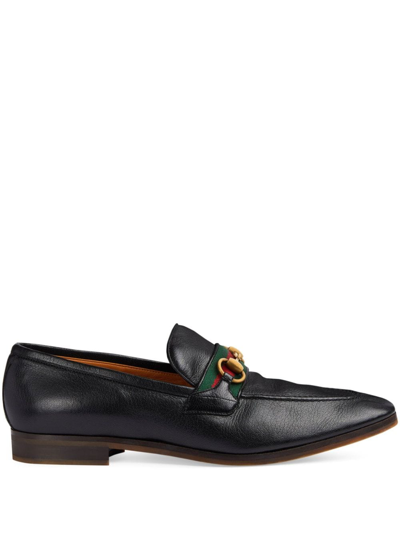 Gucci Horsebit Leather Loafers In Black