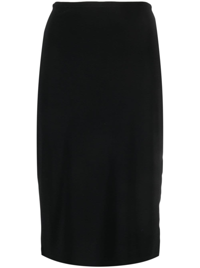 Norma Kamali Mid-length Fitted Tube-skirt In Black