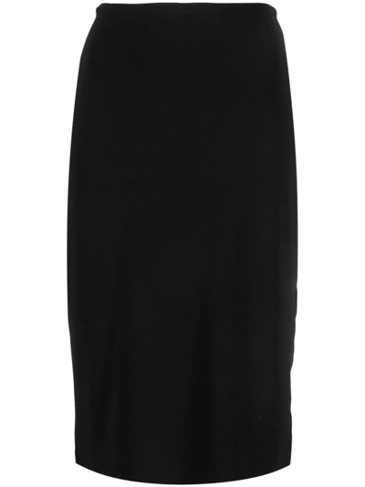 Norma Kamali Fitted High-waisted Knee-length Tube Skirt In Black