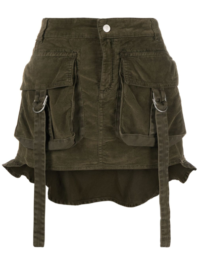 BLUMARINE COTTON-BLEND CARGO MINISKIRT