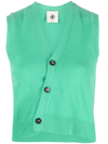 The Garment Asymmetric V-neck Knit Vest In Green
