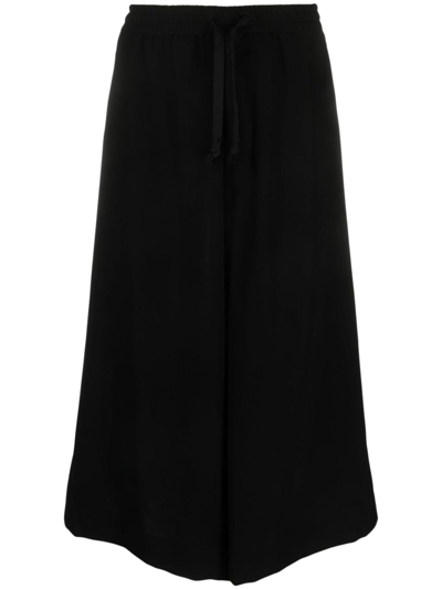 Société Anonyme Number-embroidered Cropped Trousers In Black