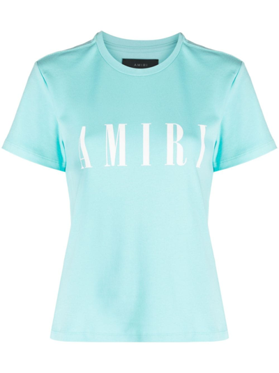 Amiri Green Bonded T-shirt In Blue