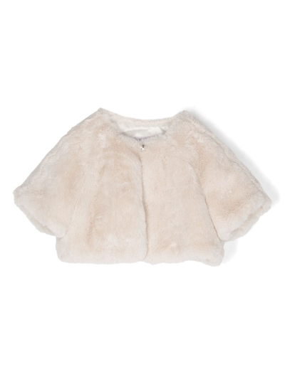 Bonpoint Kids' Angel Faux-fur Jacket In Neutrals