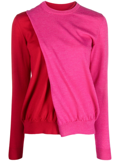 Colville Contrasting-detail Fine-knit Sweatshirt In Red