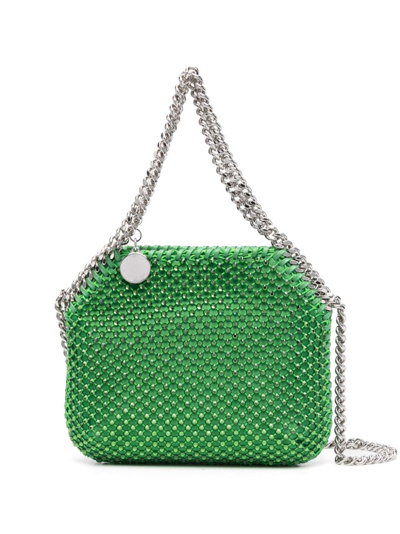 Stella Mccartney Mini Falabella Crystal-embellished Tote Bag In Green