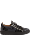 Giuseppe Zanotti Frankie Low-top Leather Sneakers In Black