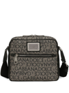 DOLCE & GABBANA LOGO-PRINT JACQUARD ZIPPED SHOULDER BAG