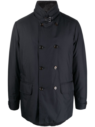 Moorer Double-breasted Padded Jacket In Blue