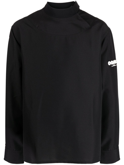 Oamc Rapid Logo-print Shirt In Black