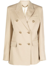 Golden Goose Double-breasted Virgin Wool Blazer In Brown