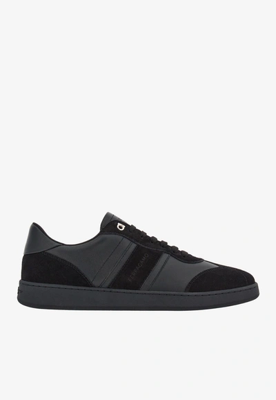 Ferragamo Achille 1 Low-top Sneakers In Leather In Black