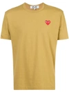 Comme Des Garçons Play Heart Application T-shirt In Yellow