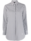 Emporio Armani Striped Poplin Button-down Shirt In White