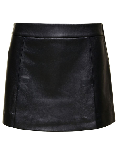 Federica Tosi Leather Mini Skirt In Black