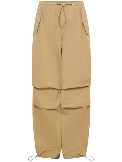Dion Lee Brown Elasticized Trousers In Dune