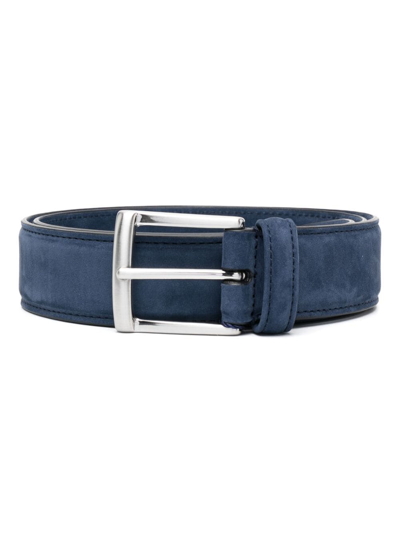 Anderson's Buckled Suede Belt In Blue