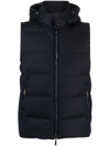 Moorer Black Nylon Fire Down Jacket In Blue