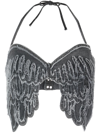 BLUMARINE WING-MOTIF HALTERNECK TOP