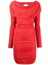 GIUSEPPE DI MORABITO COWL-NECK RUCHED MINIDRESS