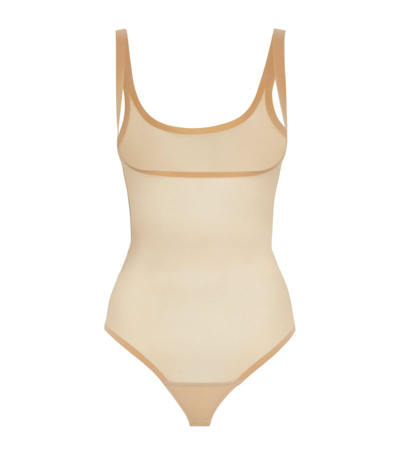 Wolford Tulle Forming Bodysuit In Nude