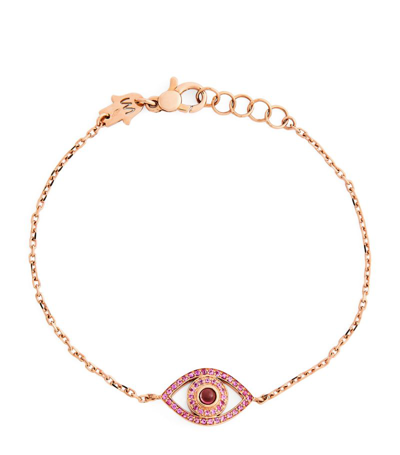 Netali Nissim Rose Gold, Pink Sapphire And Quartz Protected Bracelet
