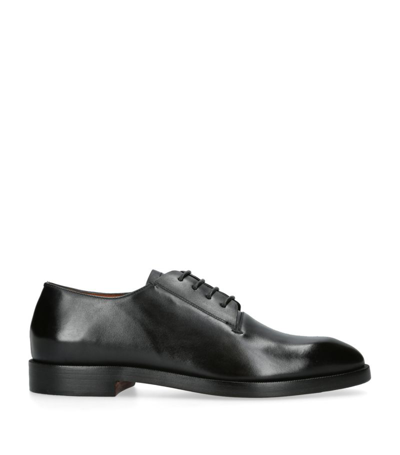 Zegna Leather Torino Derby Shoes In Black