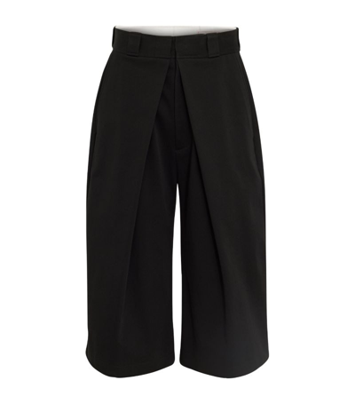 Alexander Mcqueen Pleated High-rise Culottes In Black