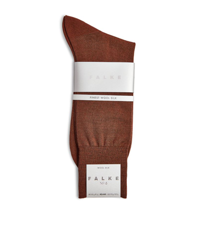 Falke Wool-silk-blend No. 6 Finest Socks In Brown