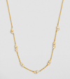 JADE TRAU YELLOW GOLD AND DIAMOND POSEY STATION NECKLACE