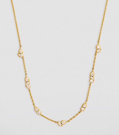 Jade Trau Yellow Gold And Diamond Posey Station Necklace