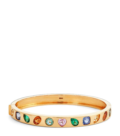 Nadine Aysoy Yellow Gold And Multicoloured Gemstone Rainbow Bangle