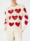 Mc2 Saint Barth Heart-knit Slogan-embroidered Jumper In White