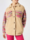 MC2 SAINT BARTH WOMAN SHERPA OVERSHIRT WITH CROCHET DETAILS