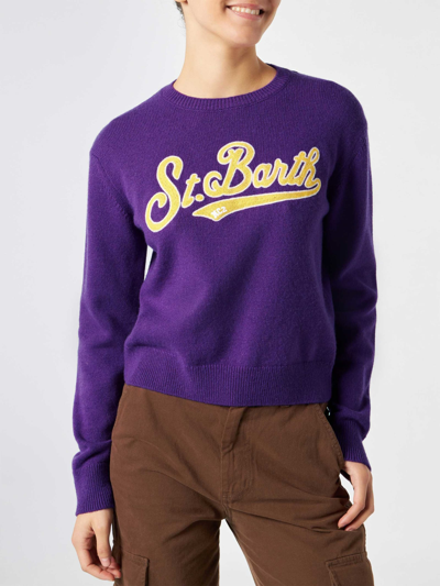 Mc2 Saint Barth Woman Purple Cropped Jumper