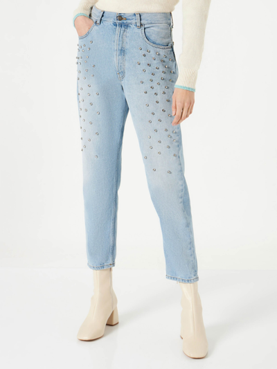 Mc2 Saint Barth Woman Jeans With Rhinestones