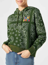 MC2 SAINT BARTH WOMAN HOODED FLEECE SWEATSHIRT WITH BANDANNA PRINT