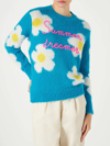 MC2 SAINT BARTH WOMAN BRUSHED jumper WITH DAISIES AND SUMMER DREAMER EMBROIDERY