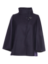 Fay High-neck Clasp Jacket In Blue