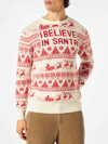 Mc2 Saint Barth Man White Sweater With Christmas Print In White
