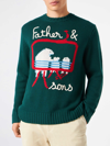 Mc2 Saint Barth Father Sons Green Polar Ski Sweater In Green