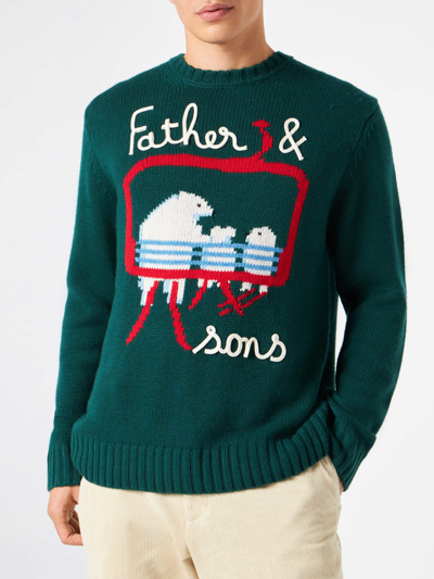 Mc2 Saint Barth Man Sweater With Bears Embroidery