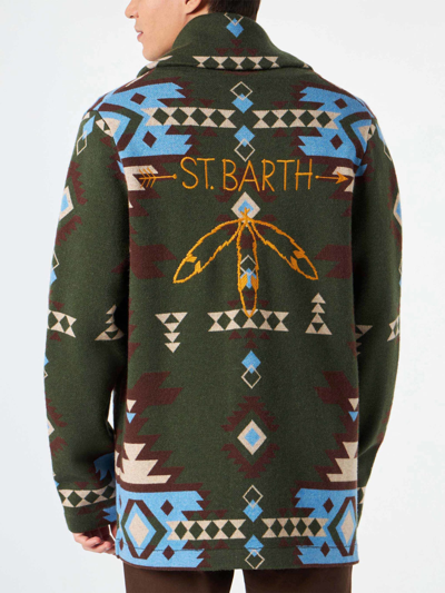 Mc2 Saint Barth Man Knit Jacket With Embroidery